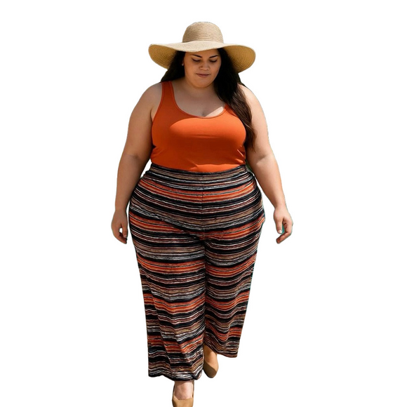 SWAK Pants - SWAK Multi Colored Wide Leg Plus Size Palazzo Pant NWOT